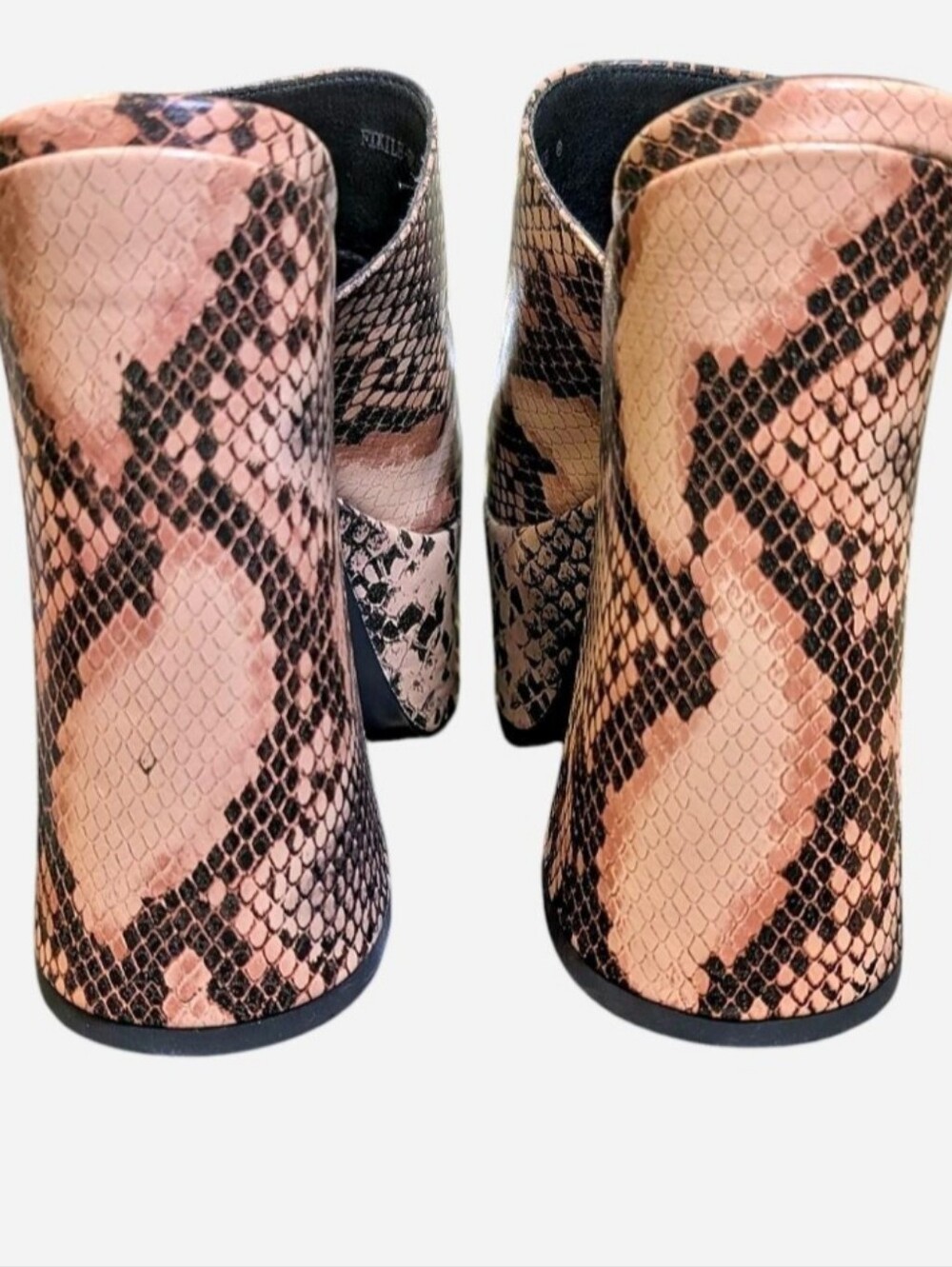 NIB AZALEA WANG FIKILE BLACKSNAKE PLATFORM MULES Size 8 - Picture 5 of 8